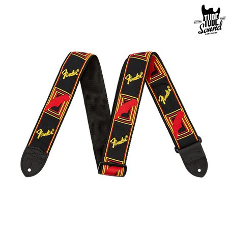 Fender 2" Monogrammed Strap Black Yellow Red
