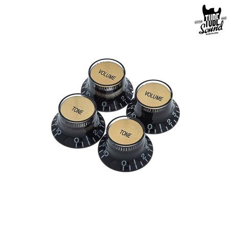 Gibson PRMK-020 Top Hat Knobs 4 Black Gold