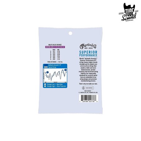 Martin MA175 Authentic SP Bronze 80/20 Custom Light 11-52