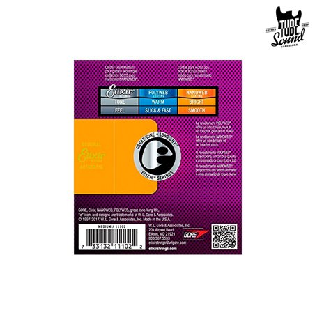 Elixir 11102 Bronze 80/20 Nanoweb Acoustic Medium 13-56