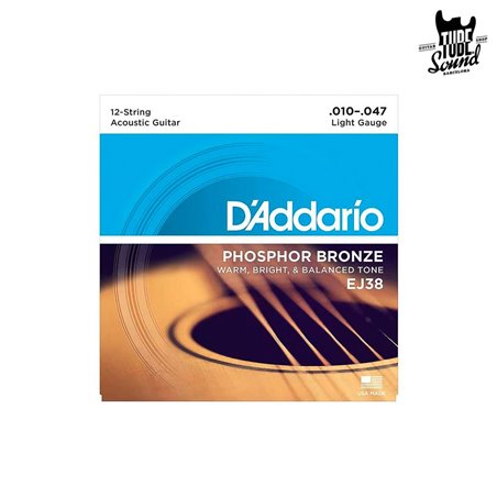 D'Addario EJ38 Phosphor Bronze Acoustic 12 String Light 10-47