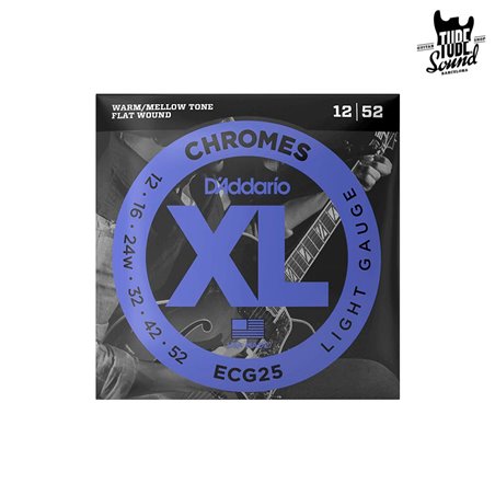 D'Addario ECG25 Chromes Flat Wound Electric Light 12-52