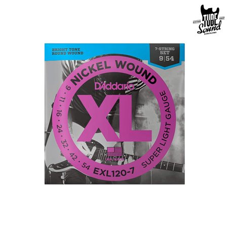 D'Addario EXL120-7 Nickel Wound 7 String Electric Super Light 09-54