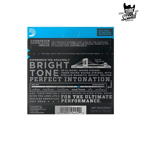 D'Addario EXL145 Nickel Wound Electric Heavy Plain 3rd 12-54
