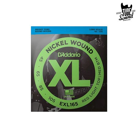 D'Addario EXL165 Nickel Wound Bass Regular Light Top Medium Bottom 45-105