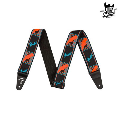 Fender Neon Monogrammed Strap Blue Orange