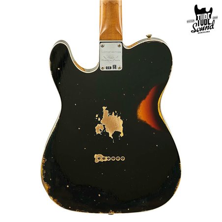 Fender Custom Shop Ltd. Ed. Telecaster Custom Cunife RW Heavy Relic Aged Black Over 3 Color Sunburst