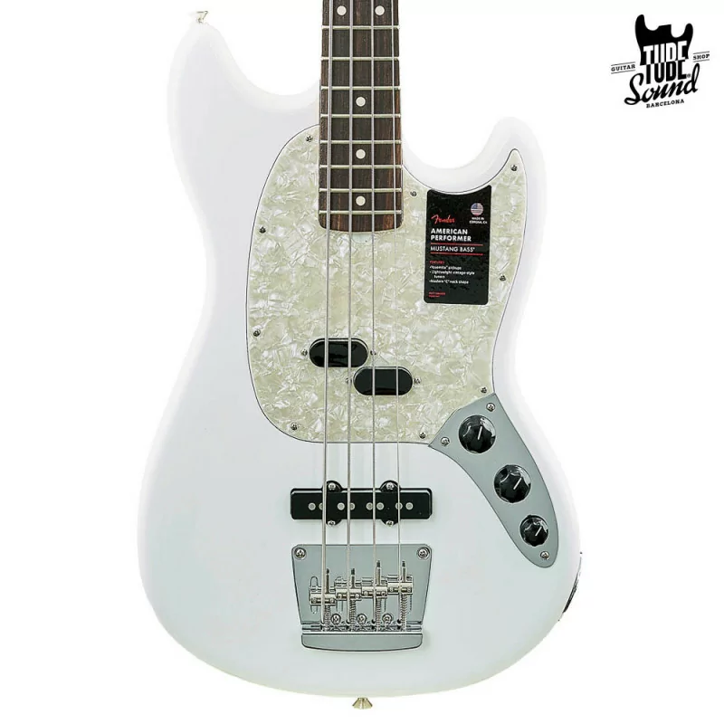 Fender Mustang Bass American Performer RW Artic White