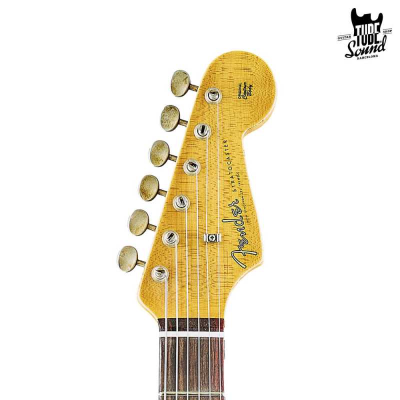 Fender Custom Shop Stratocaster 60 RW Heavy Relic Aged Olympic White Over 3 Color Sunburst