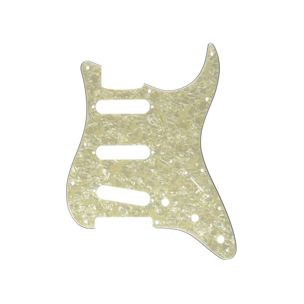 Fender Strat Pickguard 11 Holes 4 Ply Aged White Moto Pearl