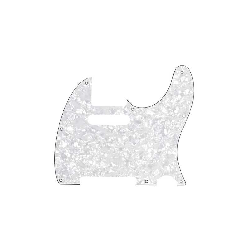 Fender Tele Pickguard 8 Holes 4-Ply White Pearl
