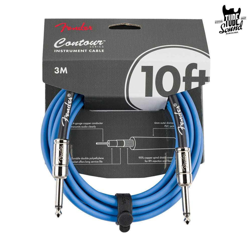 Fender Contour Series Cable Straight 3m Lake Placid Blue