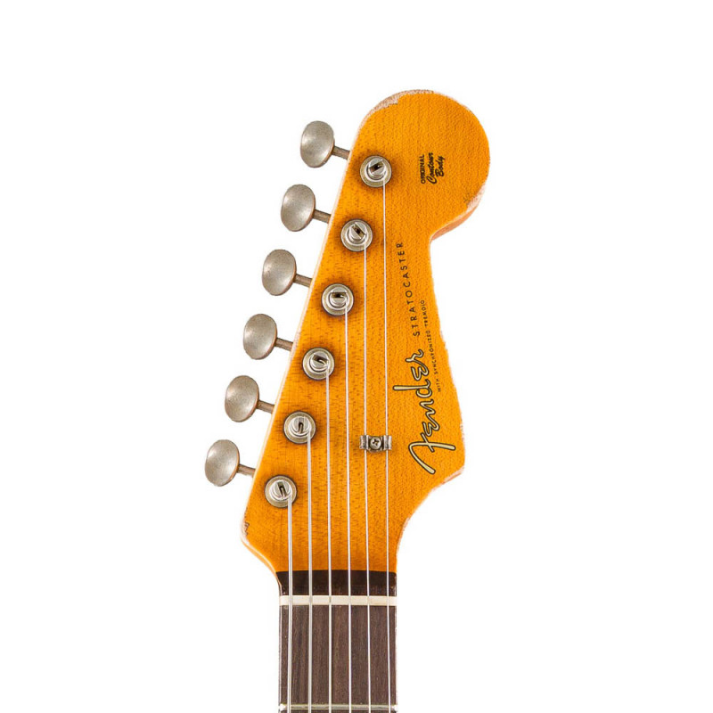 Fender Custom Shop Stratocaster 61 RW Super Heavy Relic Aged Olympic White Over 3 Color Sunburst