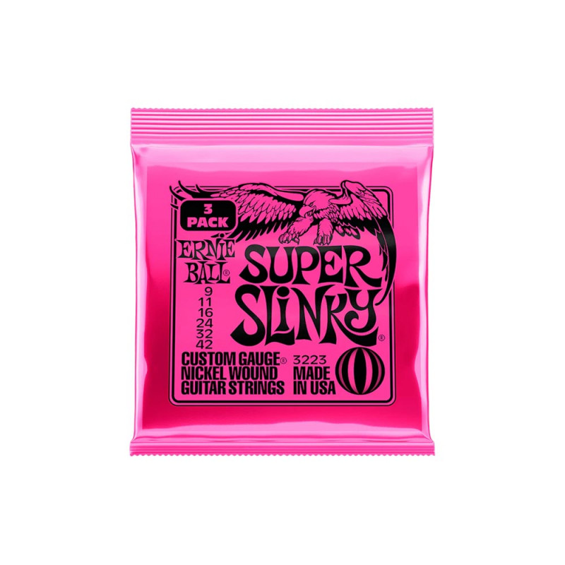 Ernie Ball 3223 Super Slinky Nickel Wound Electric 09-42 Tripack
