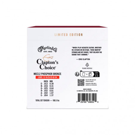 Martin MEC12 Eric Clapton Ltd Phosphor Bronze Light 12-54
