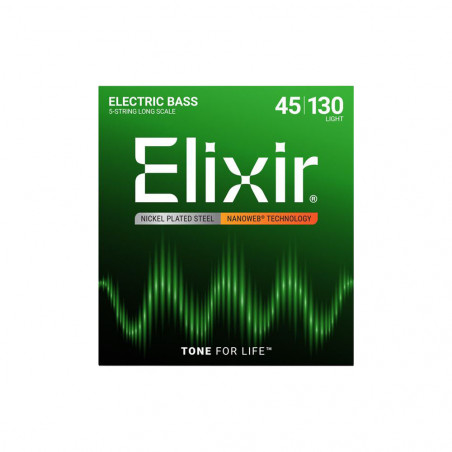 Elixir 14202 NPS Nanoweb 5 String Bass Light 45-130