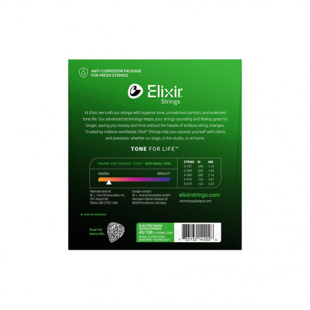 Elixir 14202 NPS Nanoweb 5 String Bass Light 45-130