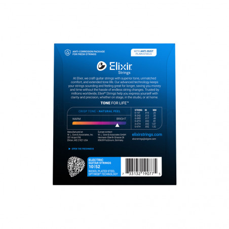 Elixir 19077 Electric NPS Optiweb Light Heavy 10-52